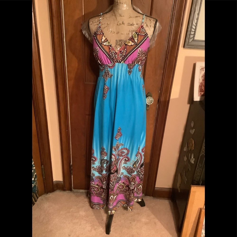 She’s Cool, Blue & Violet Print Sun Dress